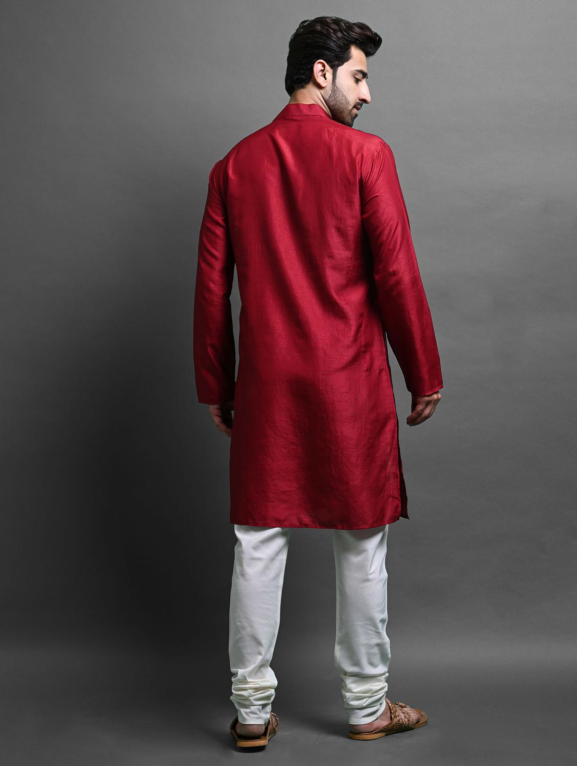 men long sleeve kurta churidar set - 20942886 - Standard Image - 2