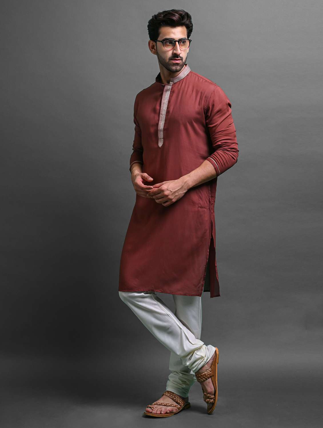 men's solid color kurta churidar set - 20942900 -  Standard Image - 2