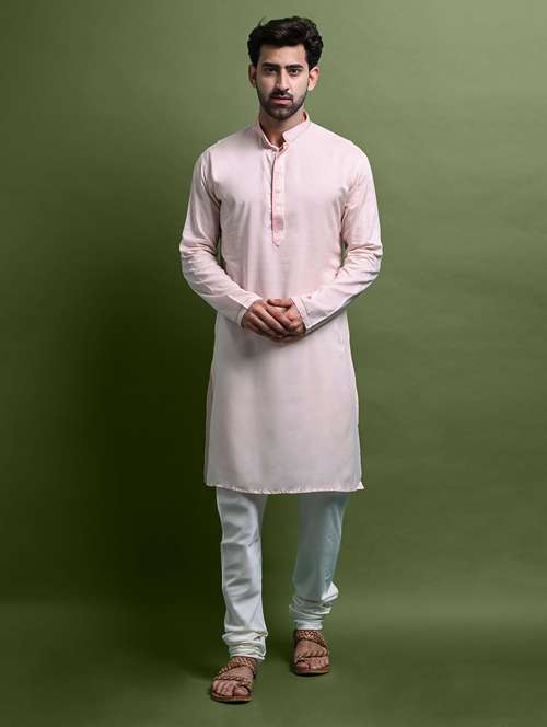 men's solid color kurta churidar set - 20942901 - Standard Image - 0