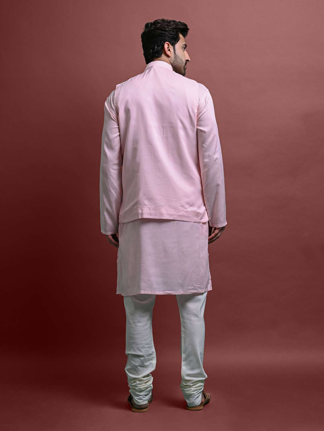 men's embroidered kurta churidar with jacket set - 20942904 -  Standard Image - 2