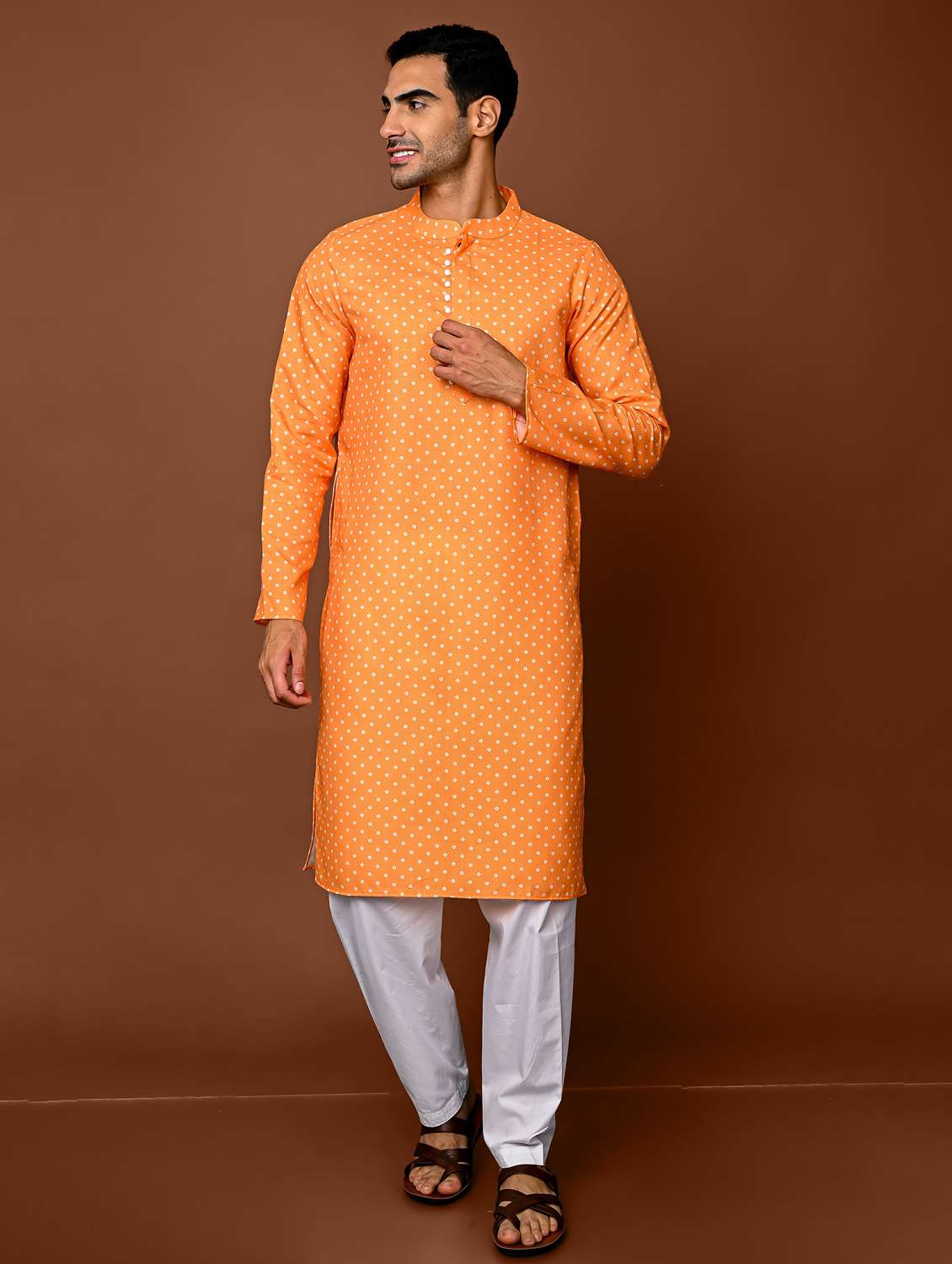 men's self designed kurta pyjama set