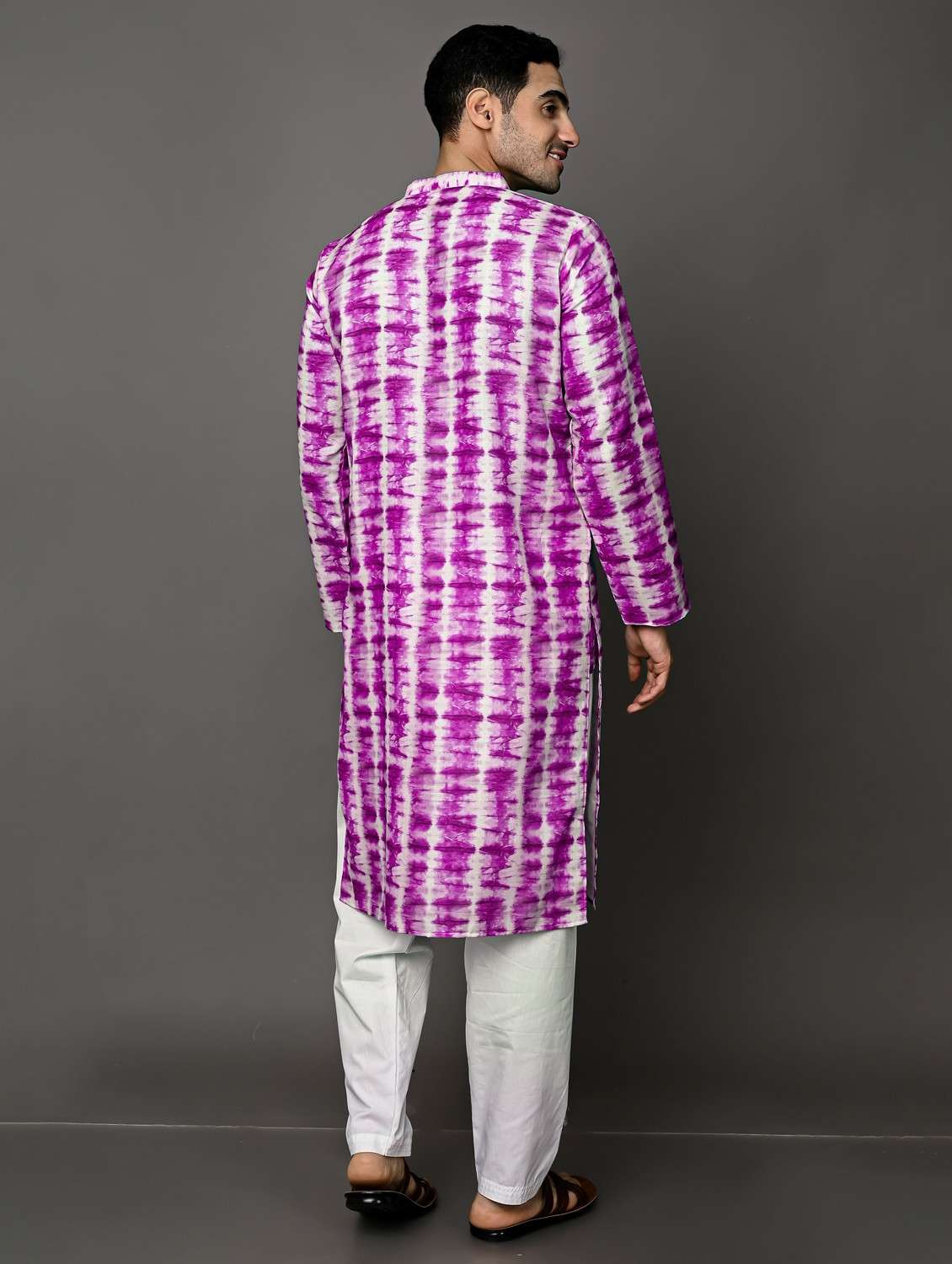 men's tie & dyed kurta pyjama set - 20943059 -  Standard Image - 2