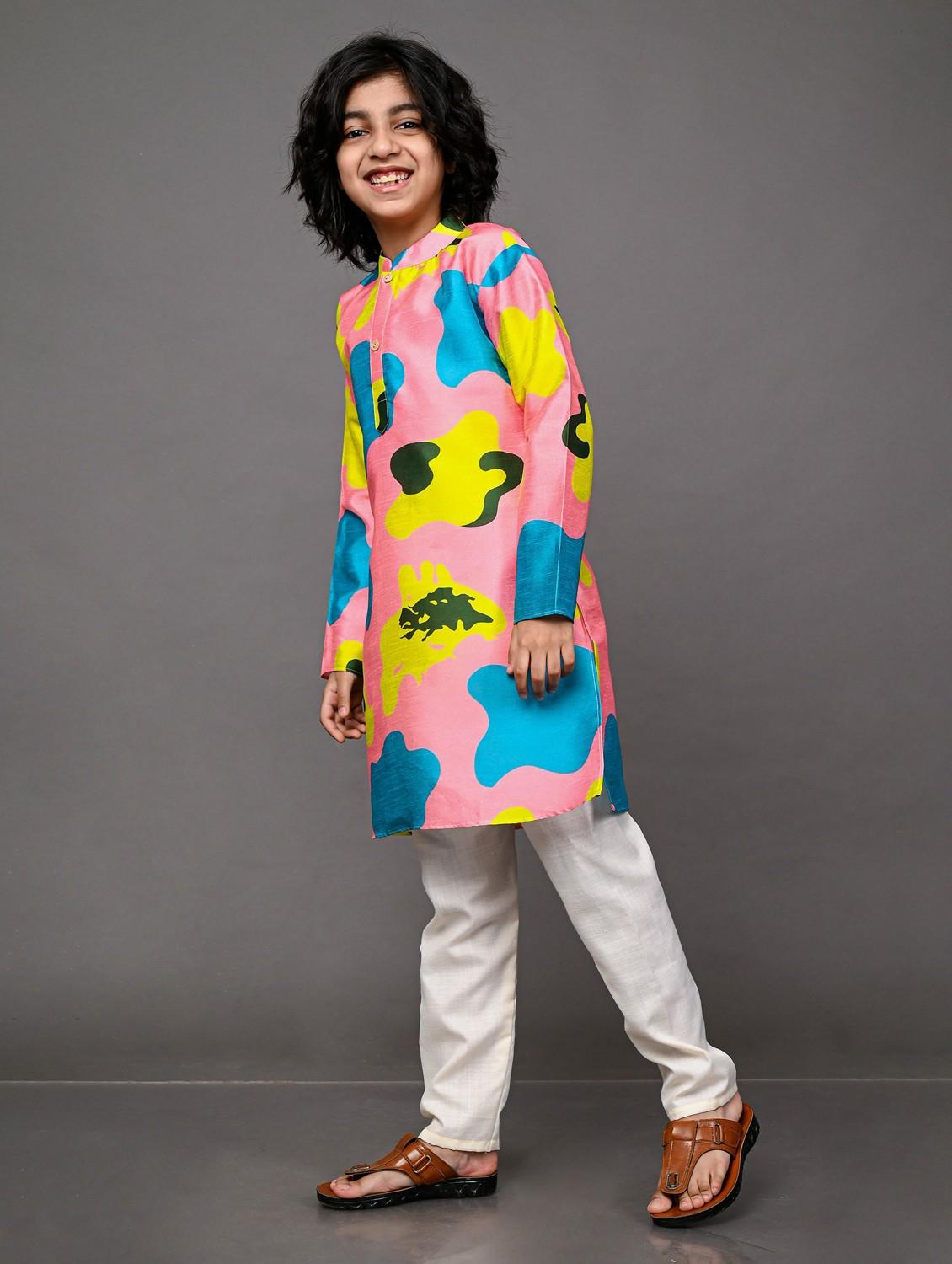 multi colored cotton silk kurta - 20943177 - Standard Image - 2