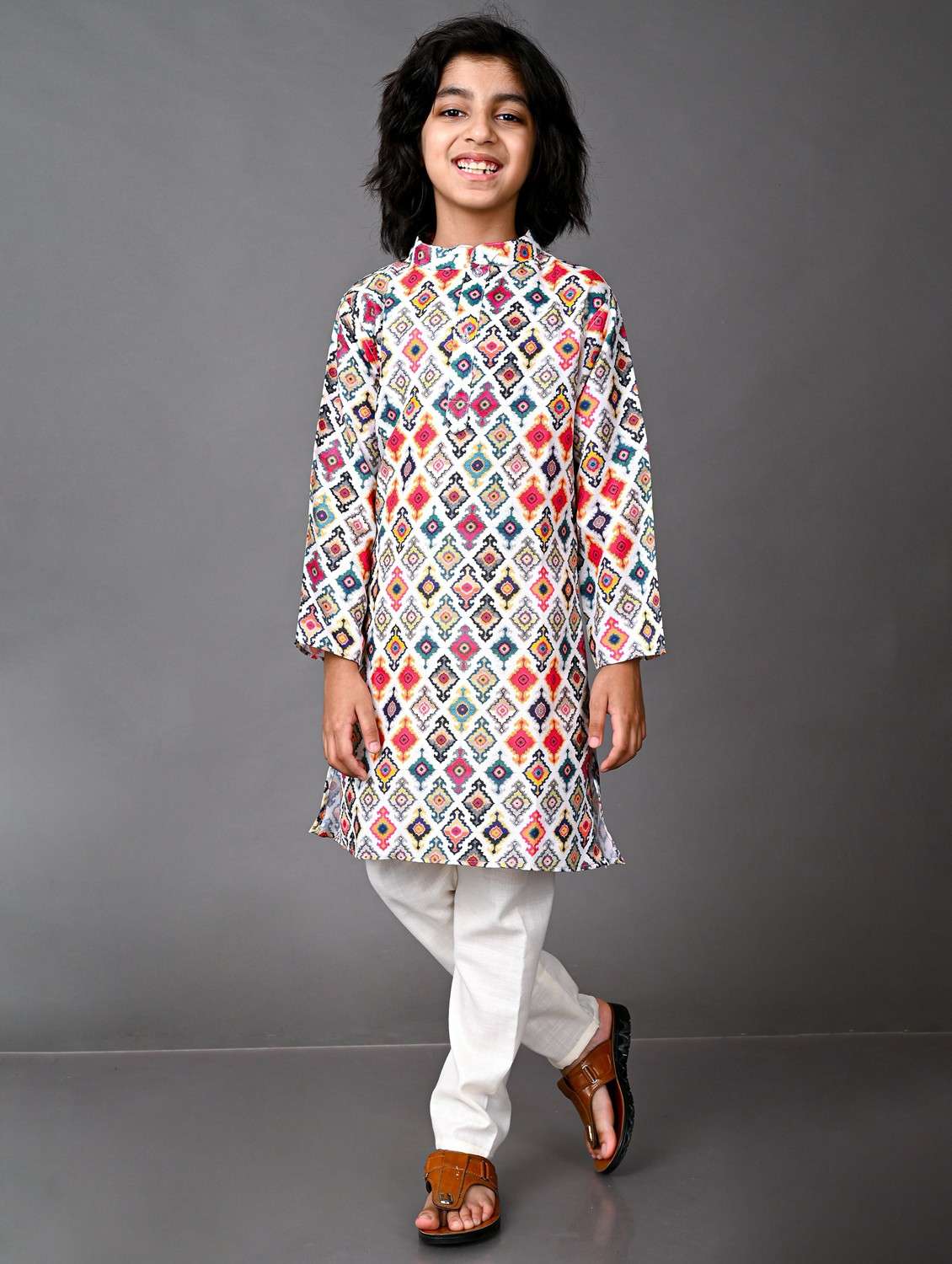 multi colored cotton blend kurta sets 