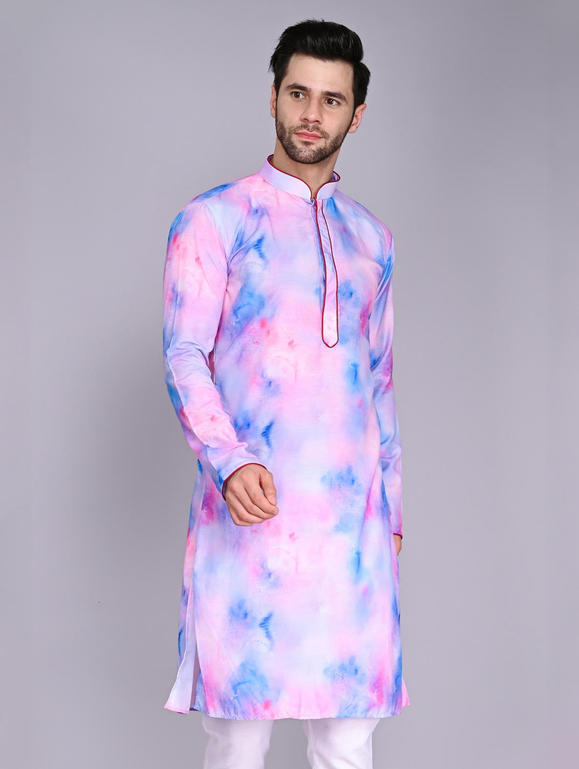 men mandarin neck long sleeve kurta - 20943631 - Standard Image - 2