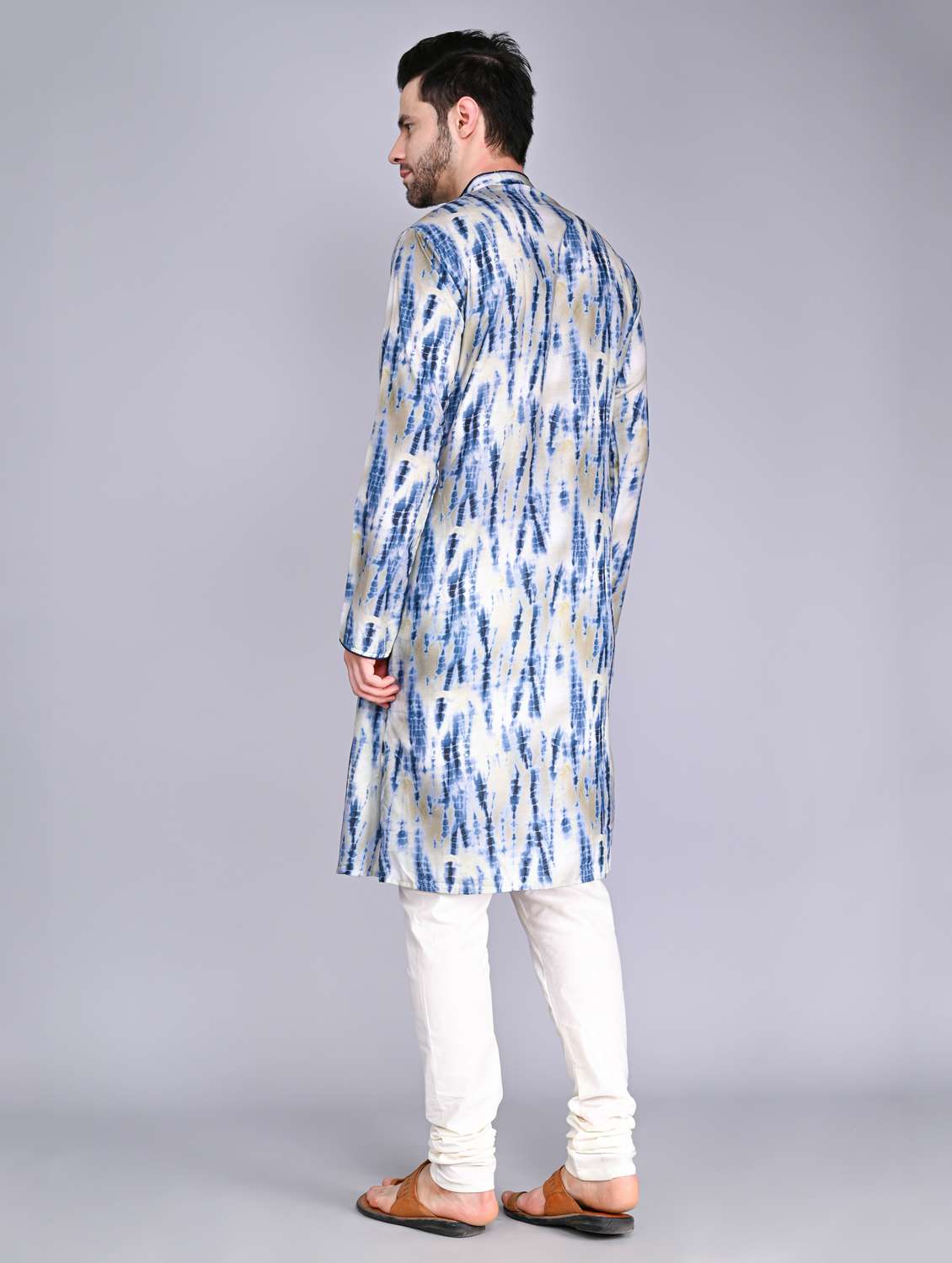 men mandarin neck long sleeve kurta - 20943633 -  Standard Image - 2