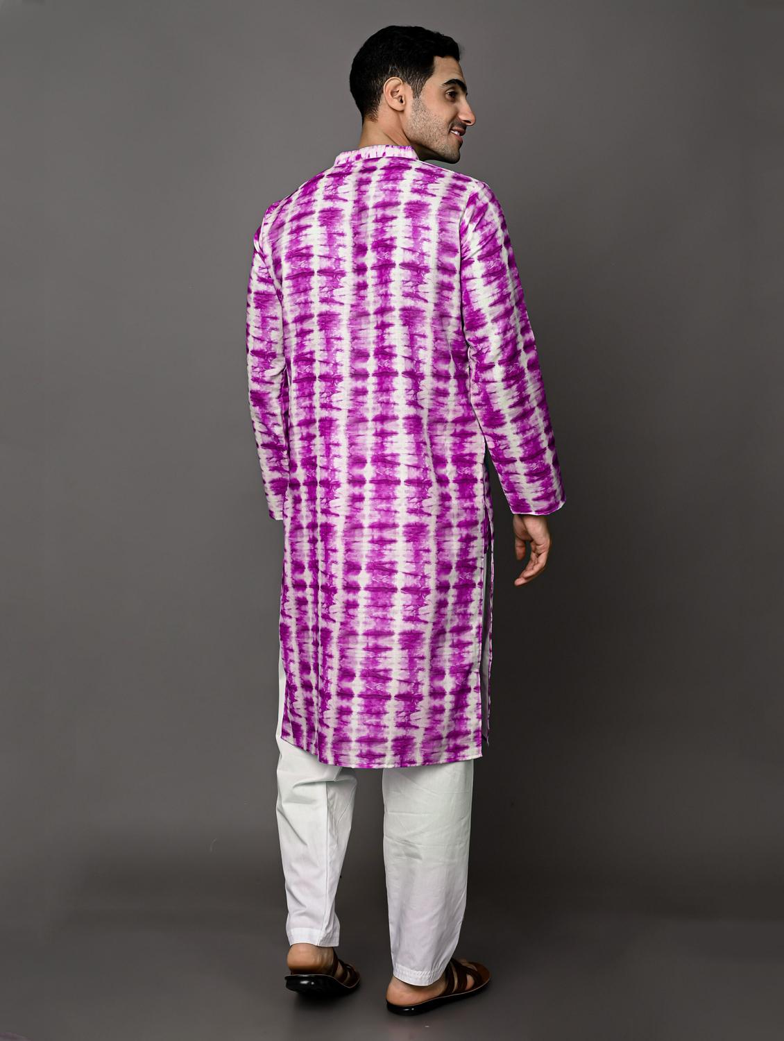 men mandarin neck long sleeve kurta - 20943642 - Standard Image - 2