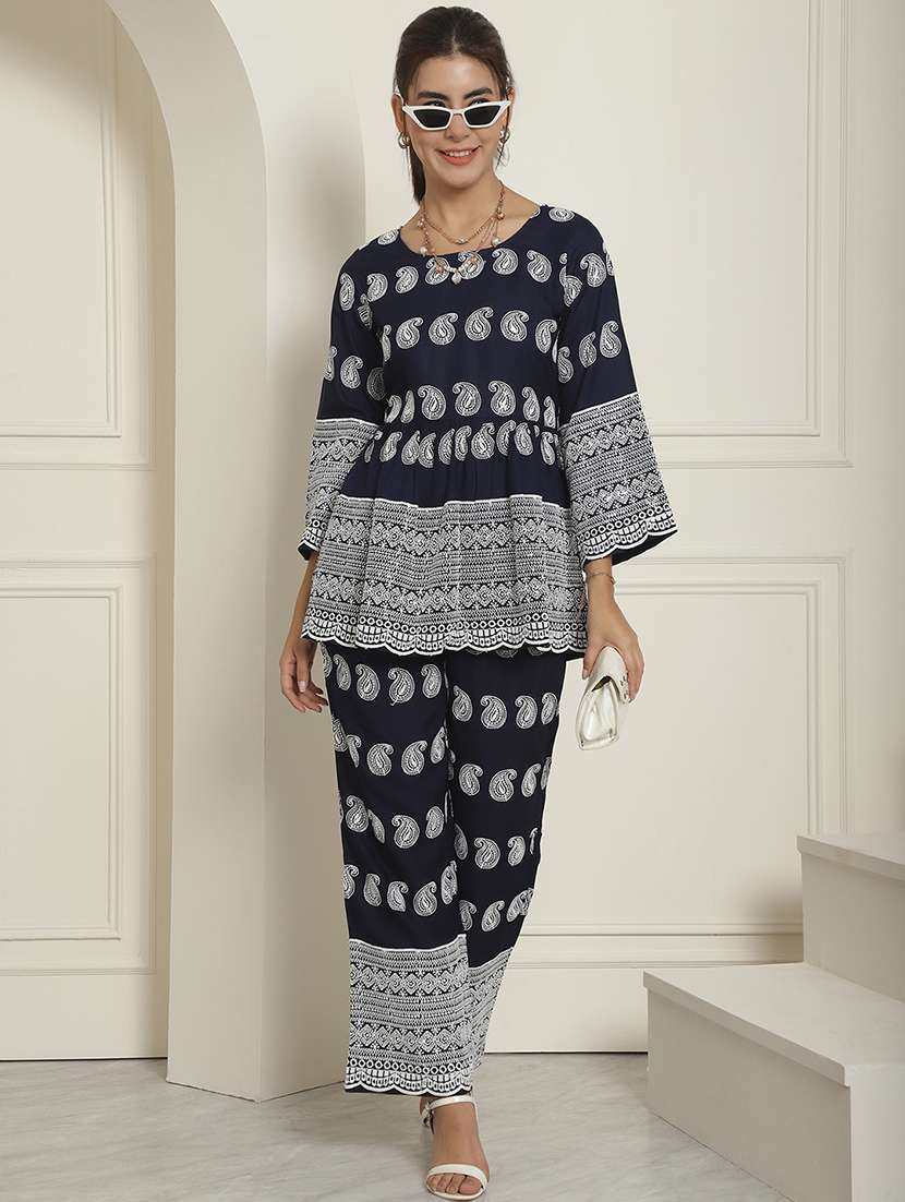 women long sleeve ethnic co-ord set