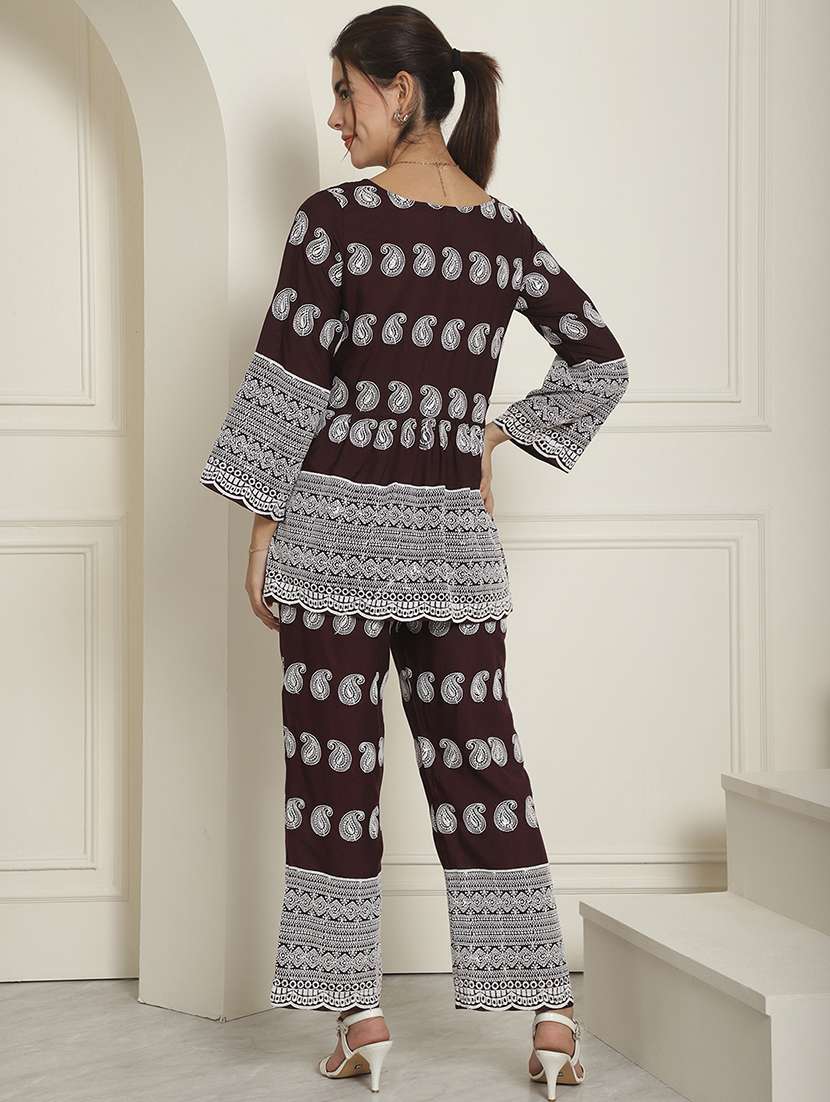 women long sleeve ethnic co-ord set - 20943759 -  Standard Image - 2