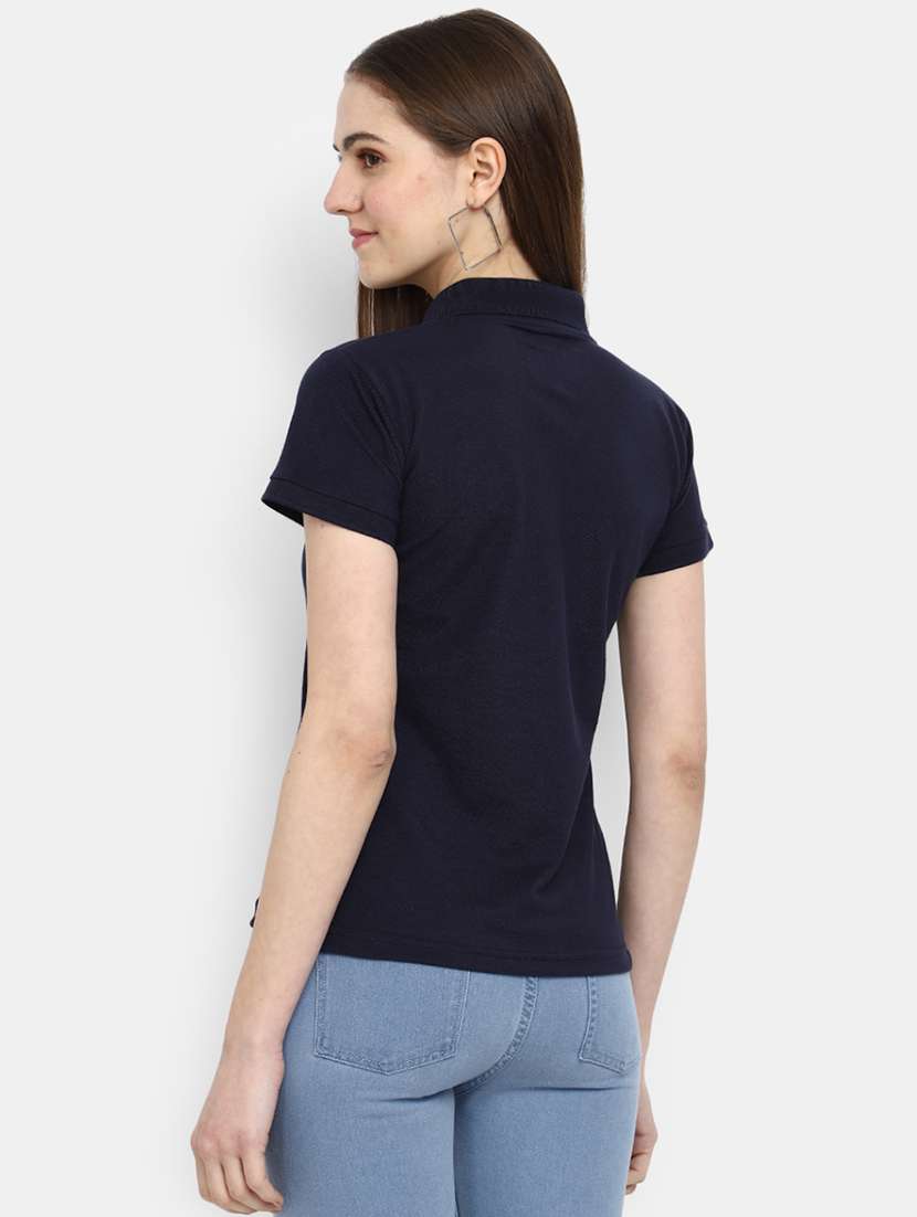 women solid polo t-shirt - 20944627 -  Standard Image - 2