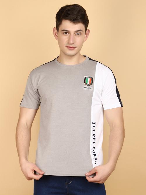 men round neck color block t-shirt - 20944891 - Standard Image - 0