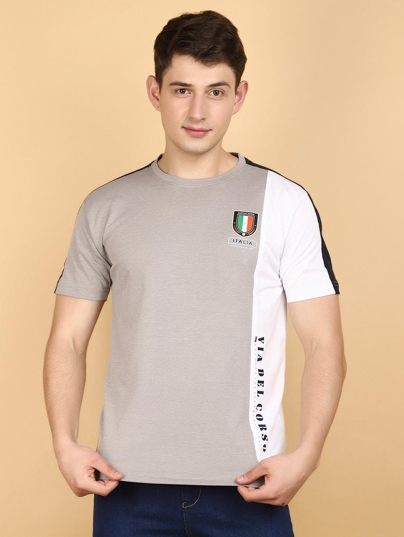 men round neck color block t-shirt - 20944891 - Zoom Image - 0