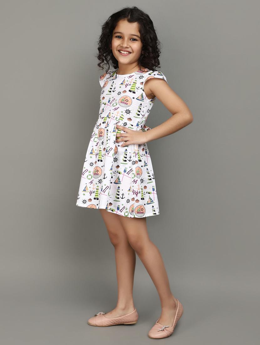 girls white printed frock - 20944897 - Standard Image - 2