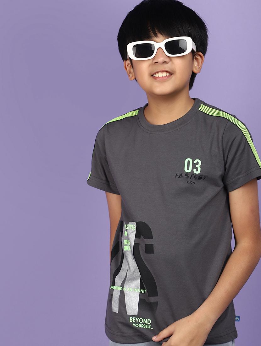 boys round neck placement print t-shirt - 20945009 - Standard Image - 2