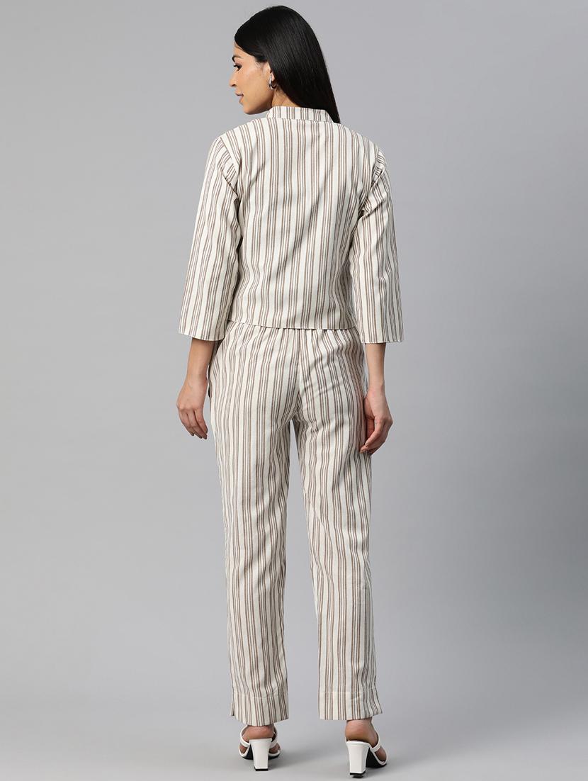 women white stripes formal suit set - 20945238 - Standard Image - 2