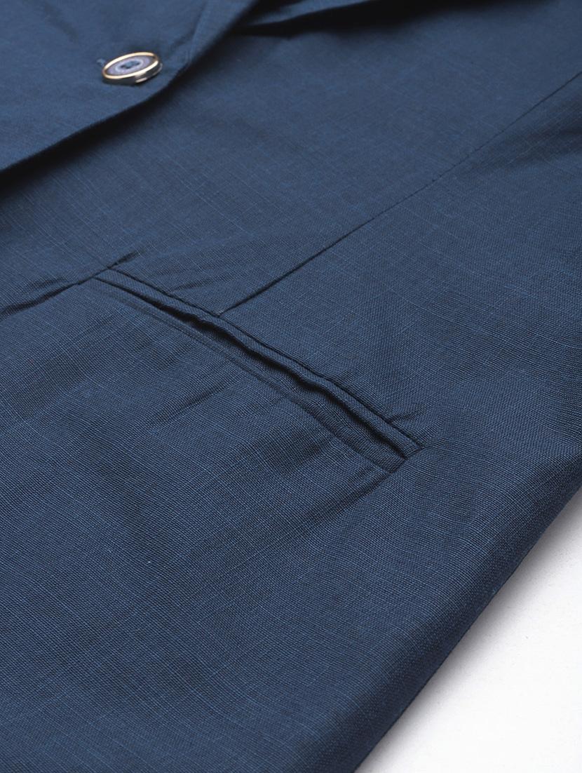 women navy blue solid formal suit set - 20945256 - Standard Image - 7