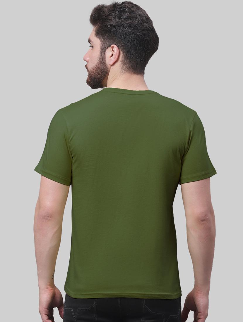 olive cotton chest print tshirt - 20945420 - Standard Image - 2