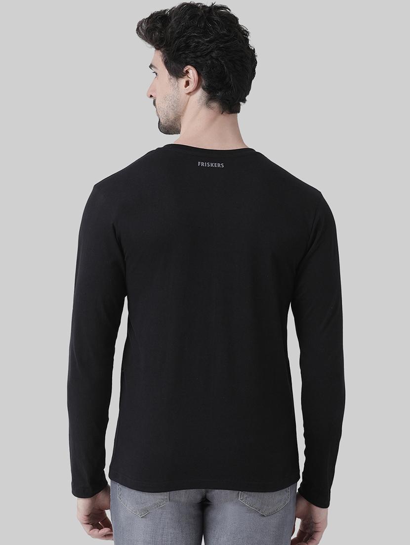 black cotton chest print tshirt - 20945425 - Standard Image - 2