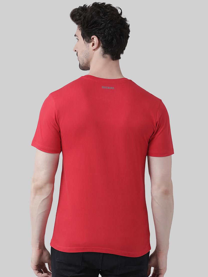 men chest print v-neck t-shirt - 20945435 - Standard Image - 2