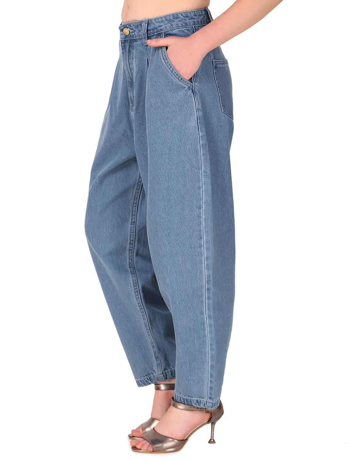 Women Plain Mom Fit Jeans