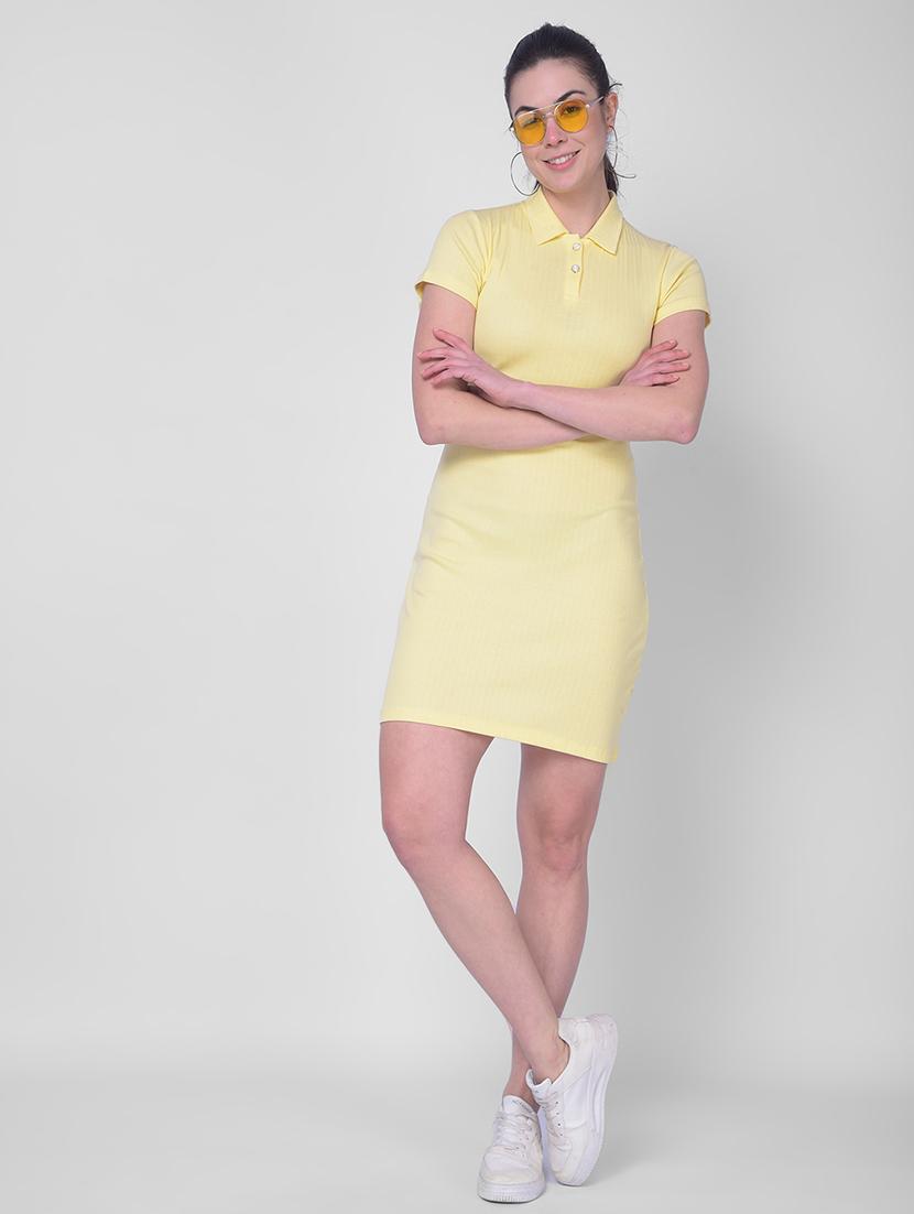 women solid collared bodycon dress - 20946292 -  Zoom Image - 0
