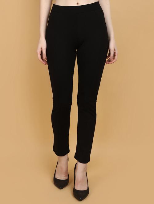 women solid black jeggings - 20946493 - Standard Image - 0