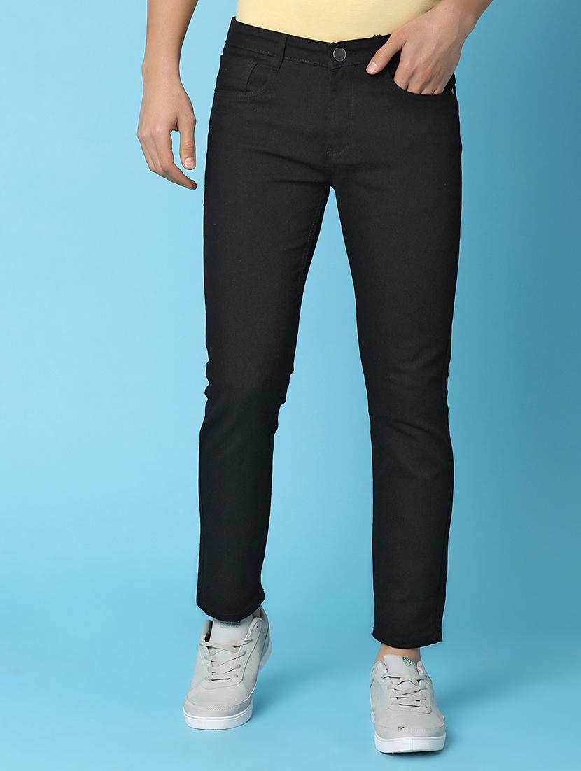 men solid black slim fit denim jeans - 20946510 - Zoom Image - 0