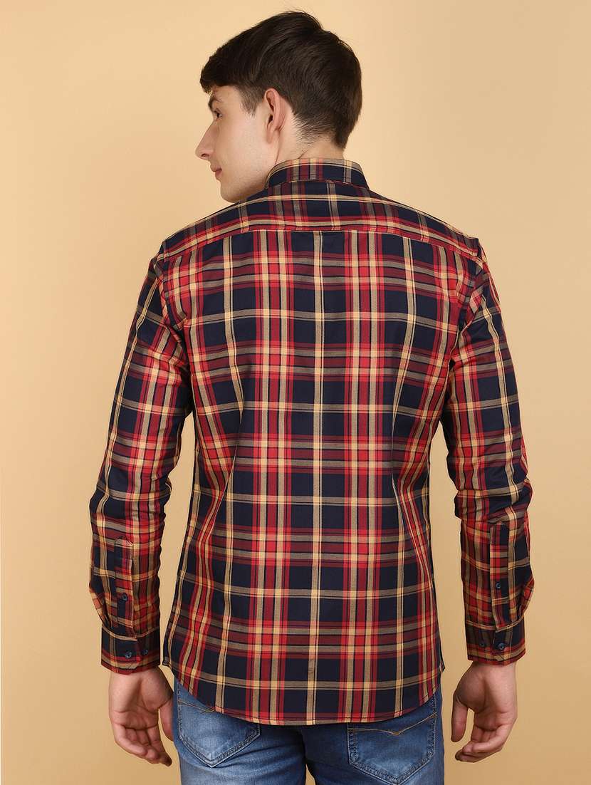 men checkered cotton casual shirt - 20946518 -  Standard Image - 2