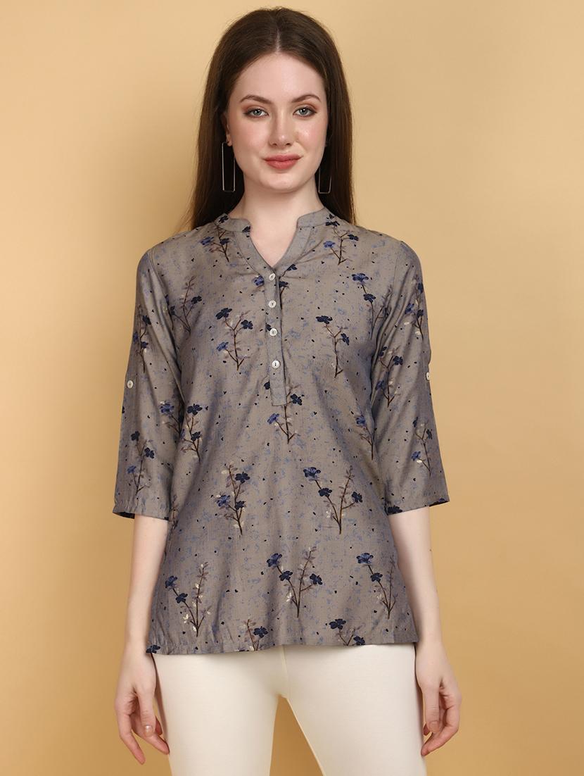women grey printed regular top - 20946542 - Zoom Image - 0