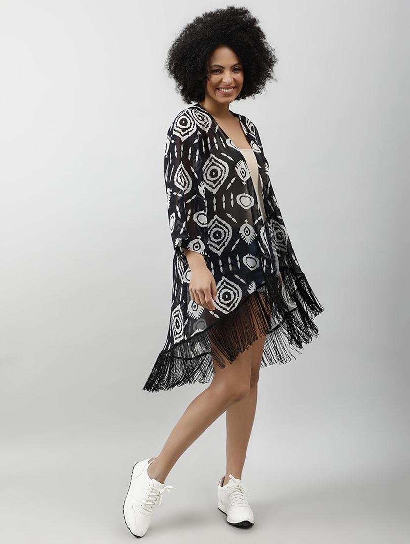 women black printed regular shrug - 20947223 - Standard Image - 2