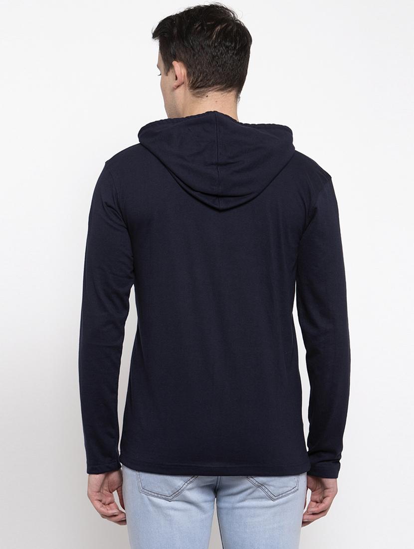 navy blue cotton chest print sweatshirt - 20947310 - Standard Image - 2