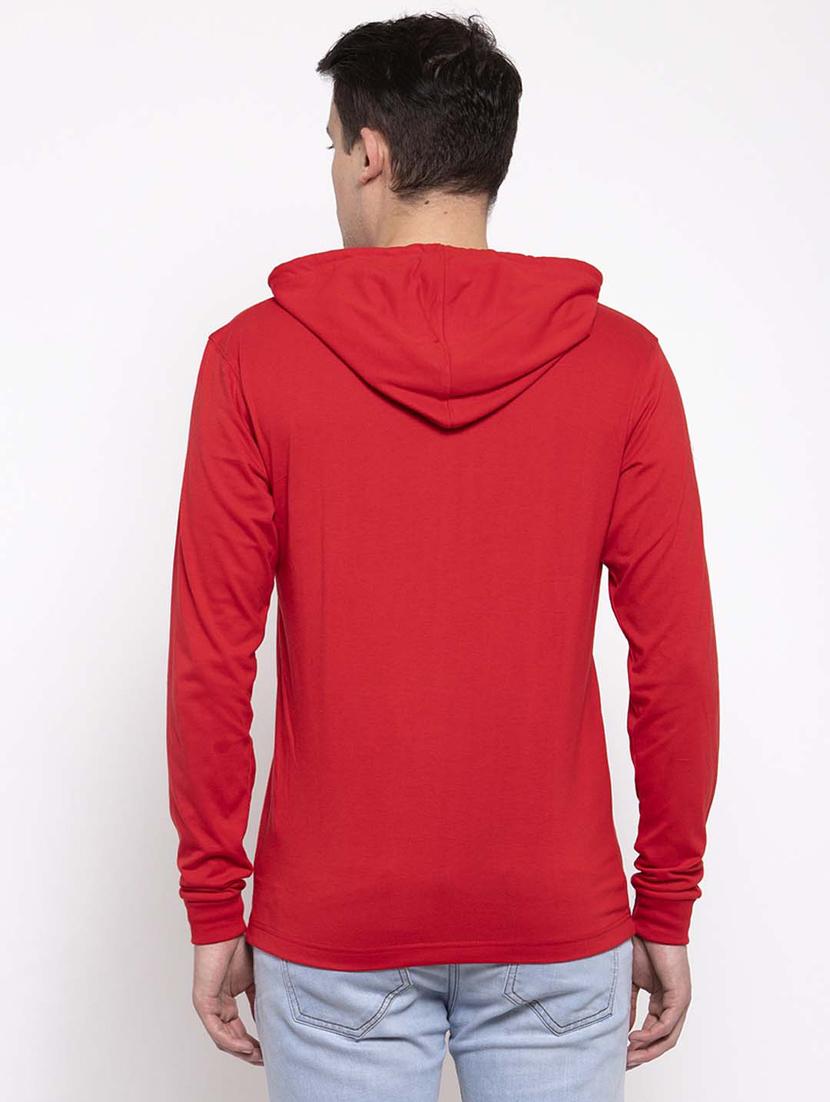 red cotton chest print sweatshirt - 20947313 - Standard Image - 2