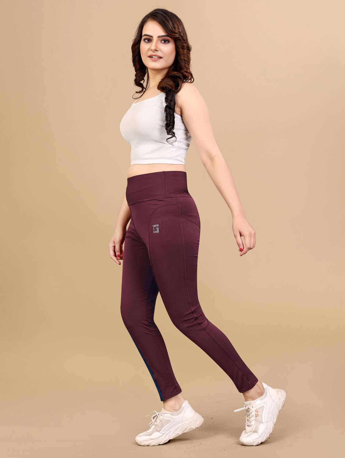 women color block ankle length tight - 20947489 -  Standard Image - 2