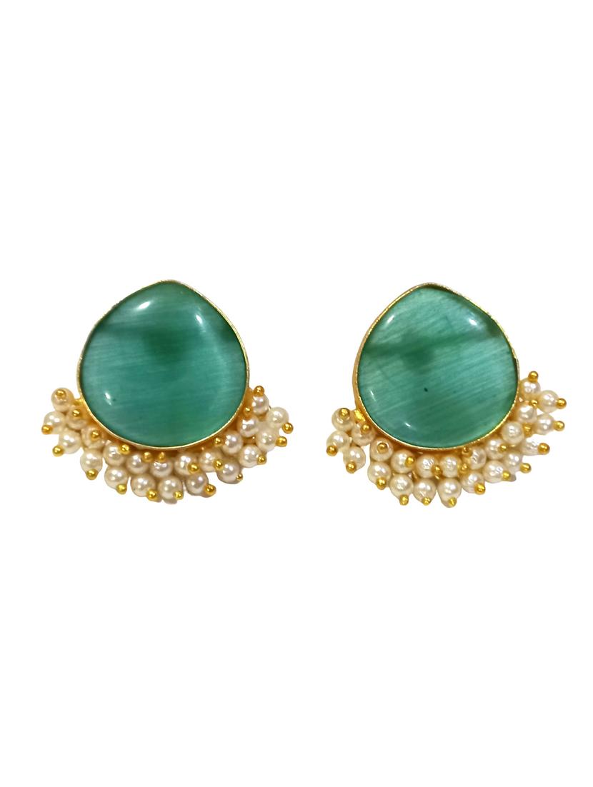 green alloy studs earrings - 20948292 - Standard Image - 2