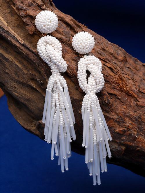 anekaant outre white eardrop shaped handcrafted drop earrings - 20948413 -  Standard Image - 0