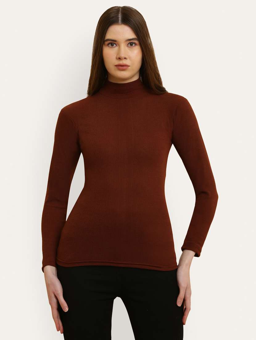 brown cotton plain top