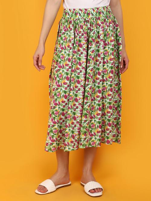 women green floral printed skirt - 20948552 - Standard Image - 0