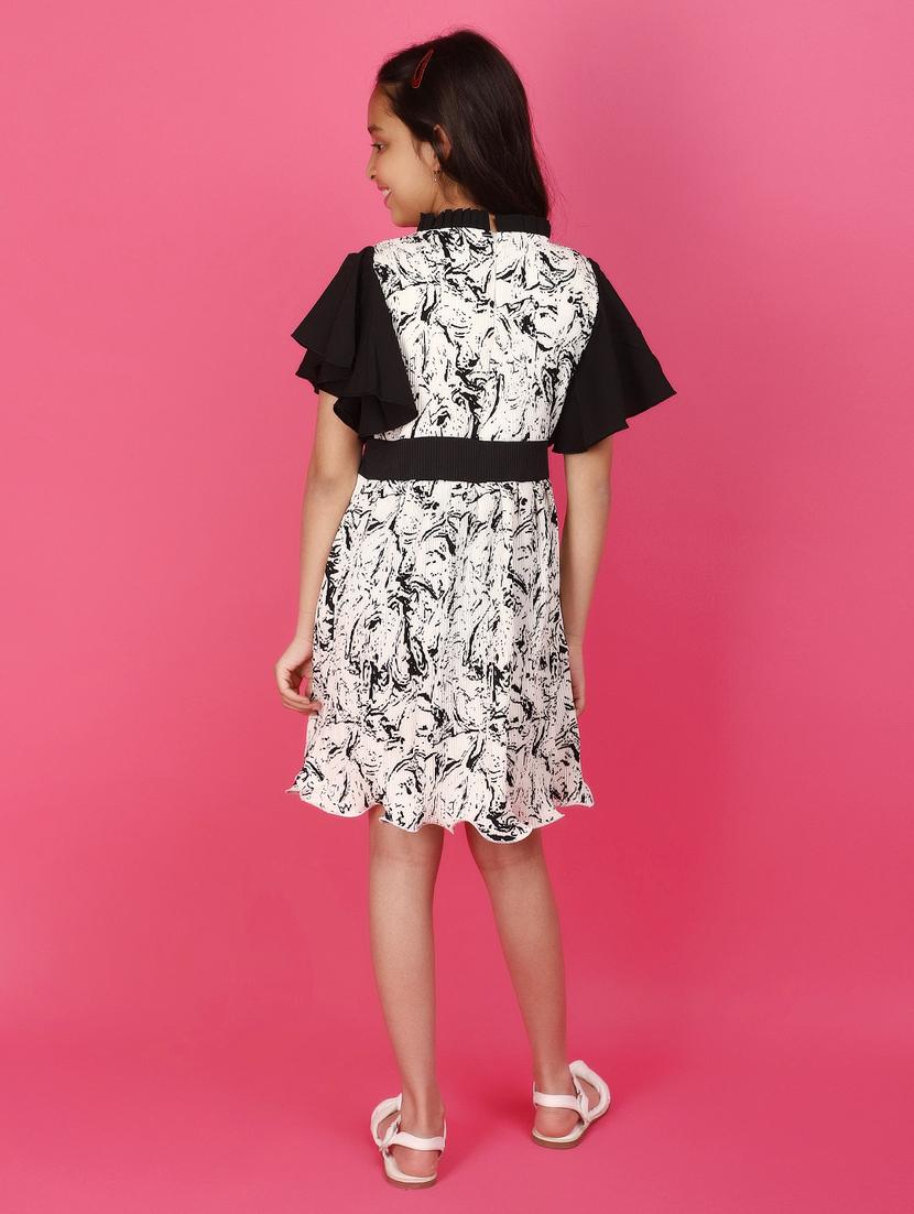 girls black printed regular frock - 20948562 - Standard Image - 2