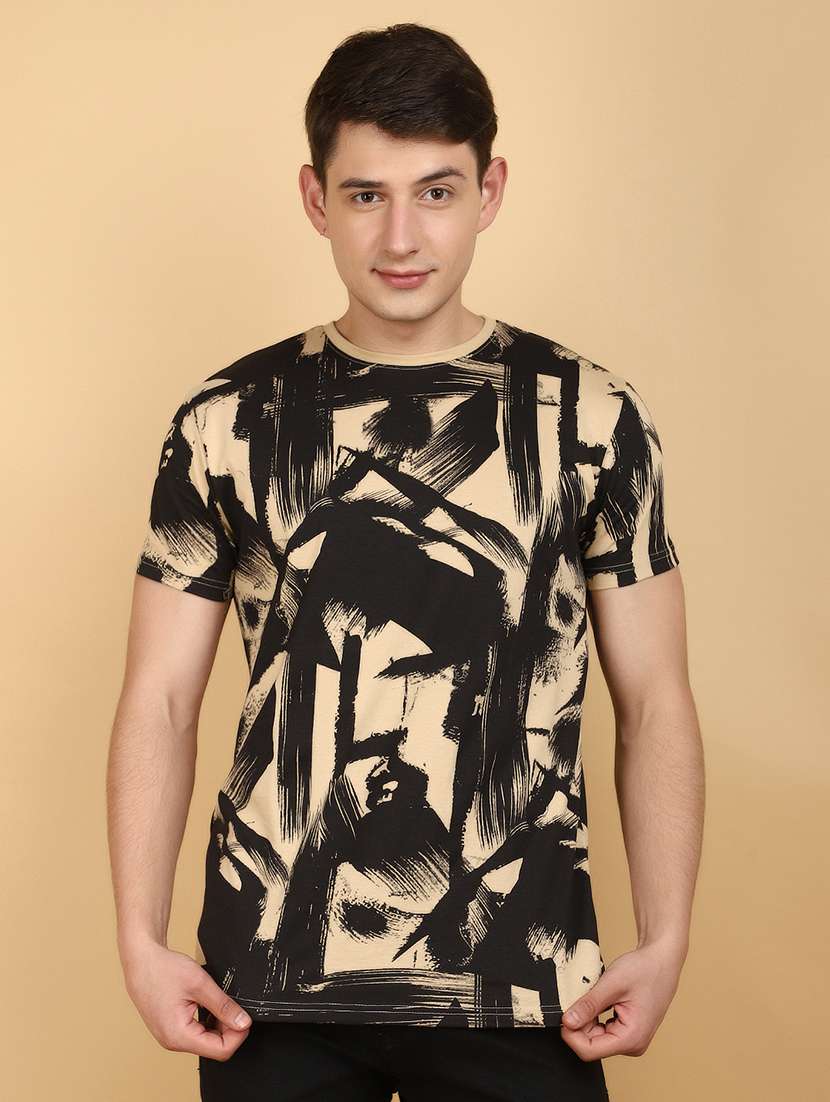 men round neck printed t-shirt