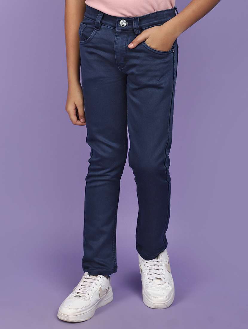 boys solid mid rise slim fit jean