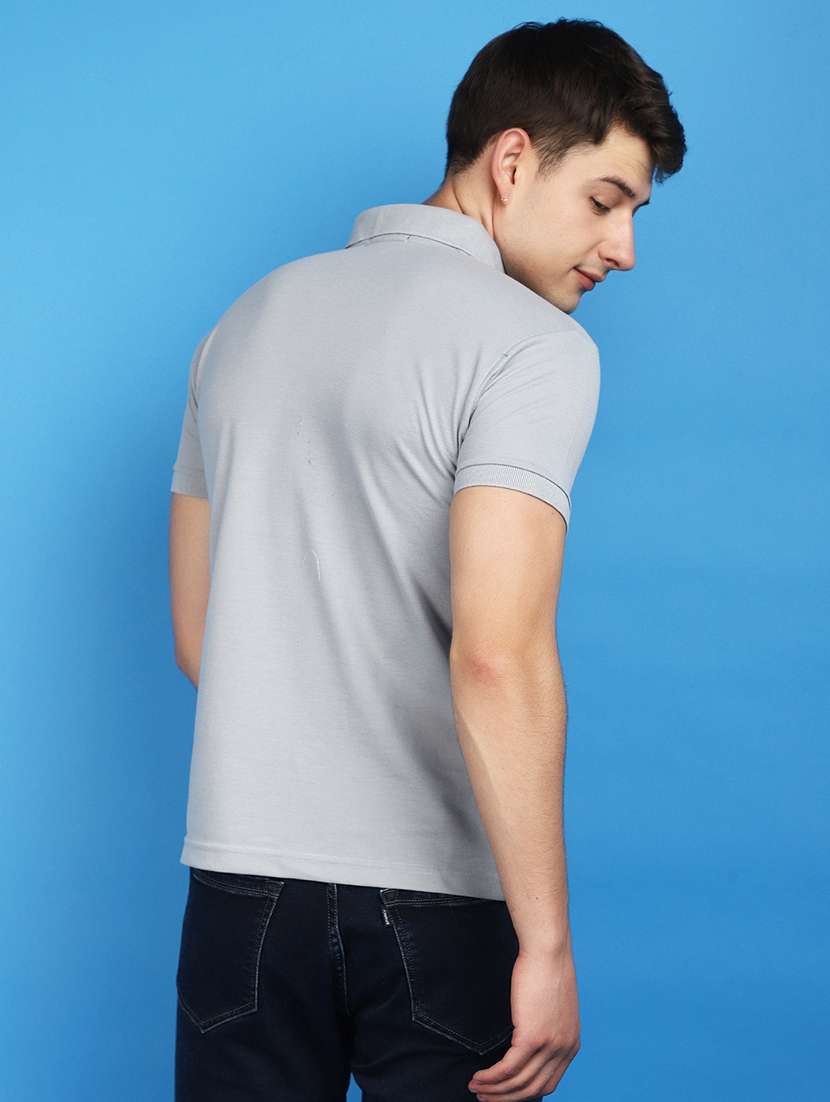 men polo neck solid t-shirt - 20948720 -  Standard Image - 2