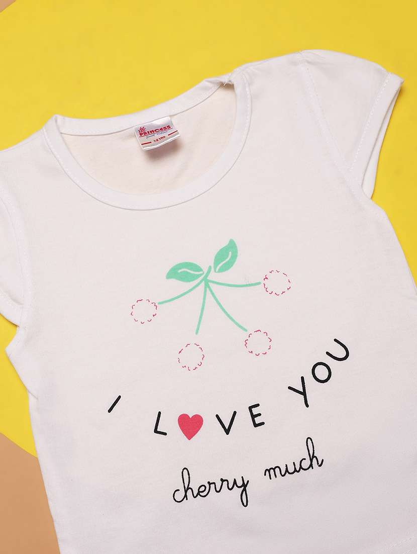 white printed detailed top & shorts set - 20948798 -  Standard Image - 2