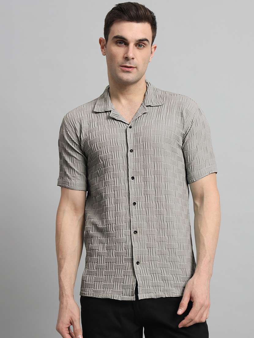 grey nylon casual shirt