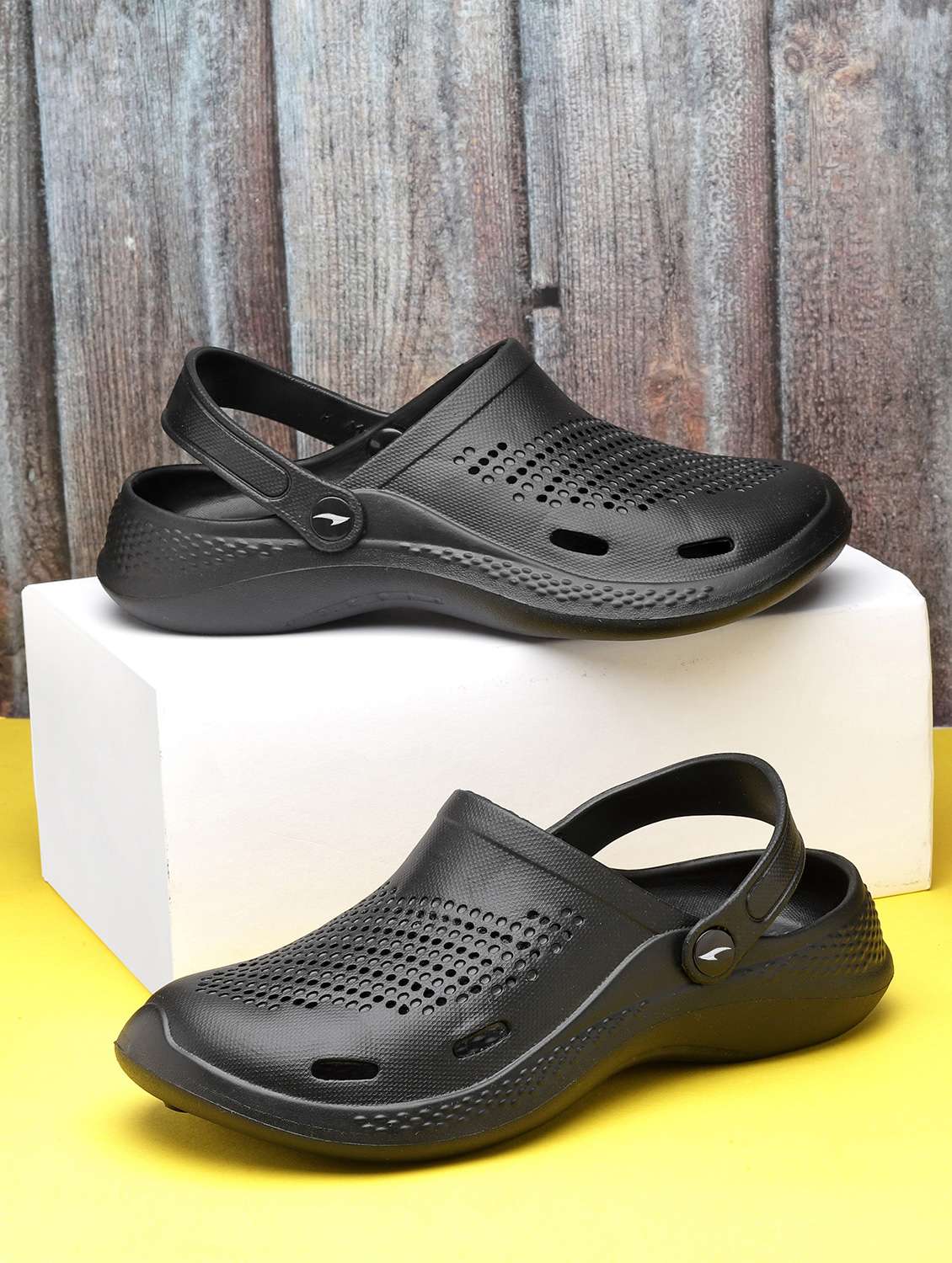 black slip on clog