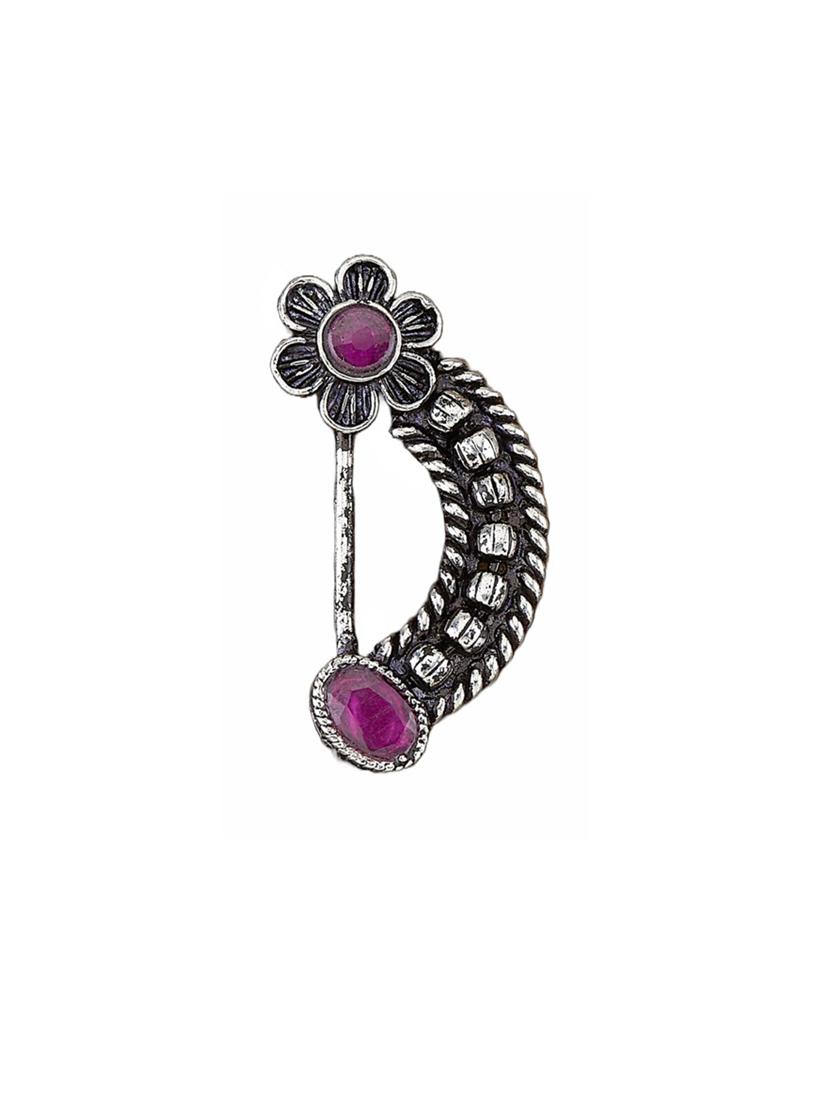 pink silver plated nose pin - 20948866 - Standard Image - 2