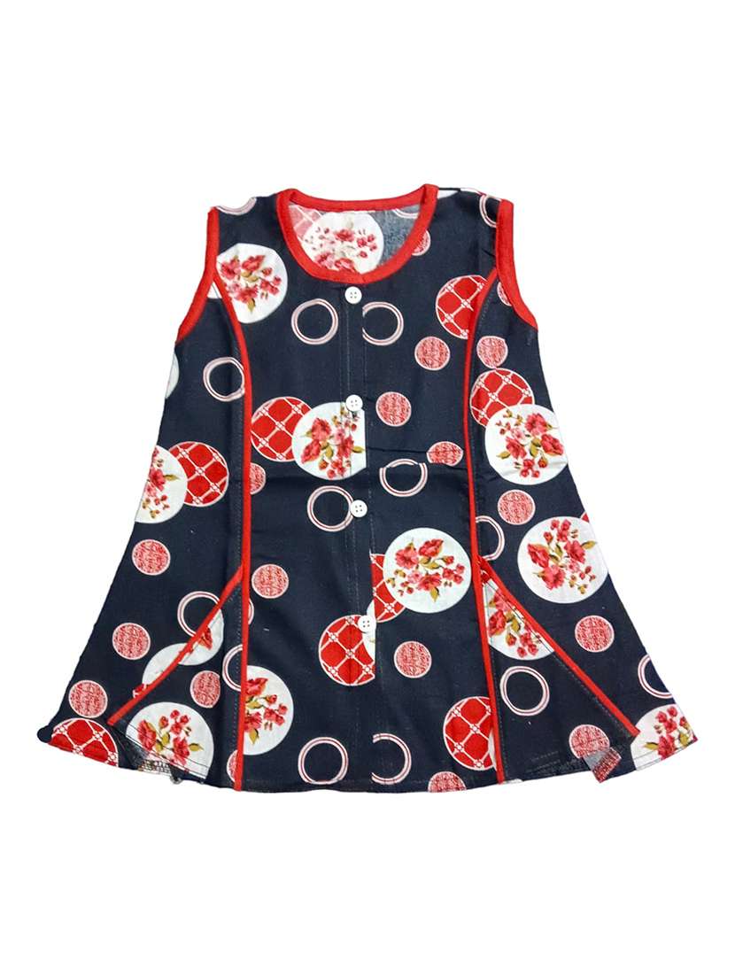black printed cotton blend frock