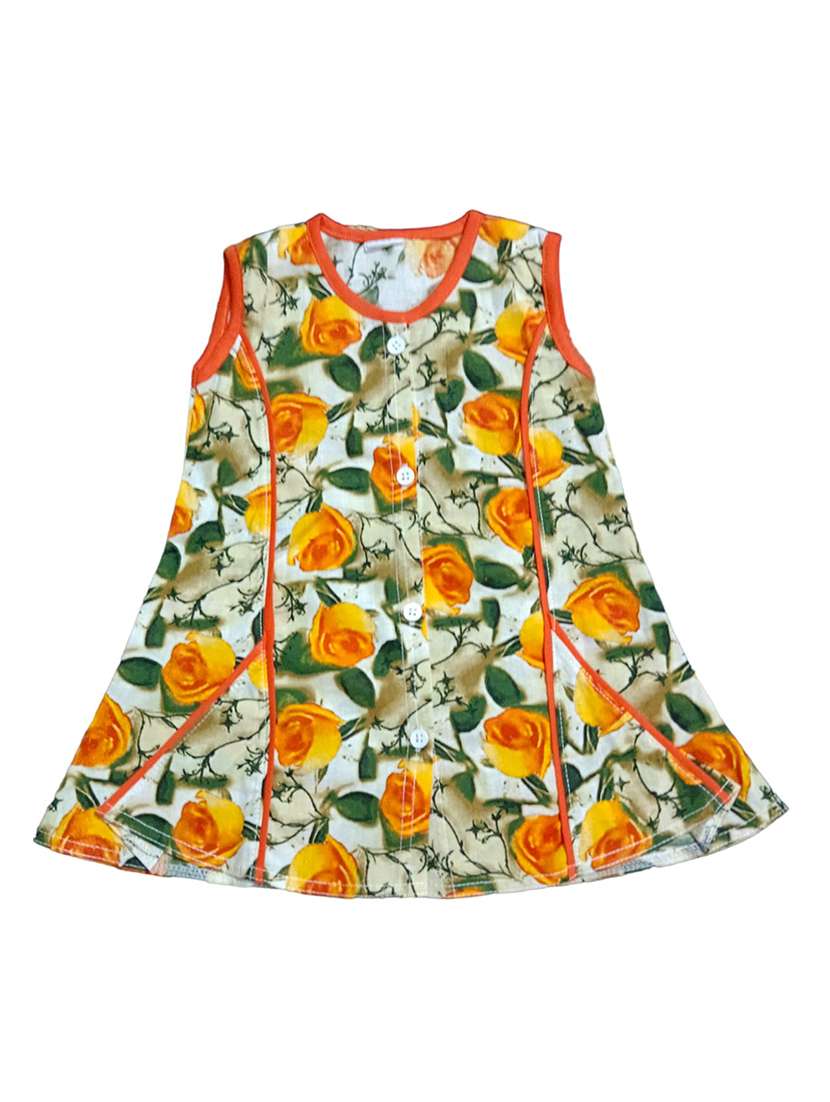 white floral printed frock