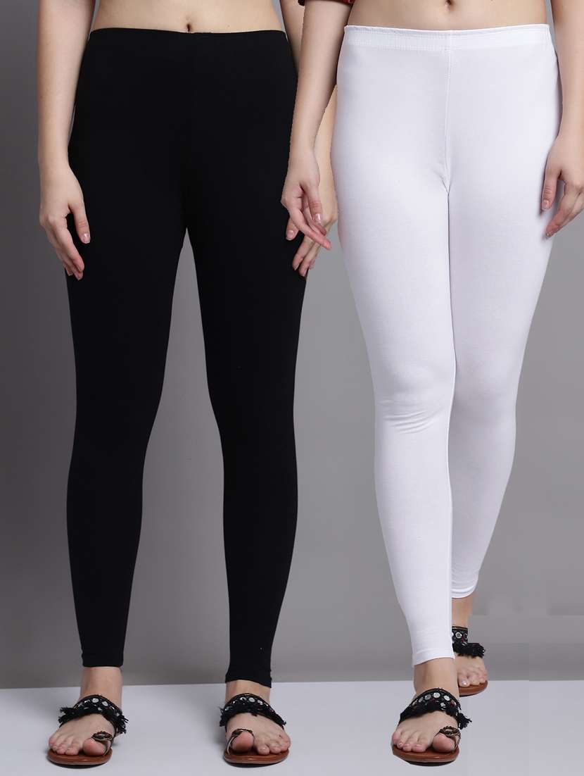 pack of 2 solid cotton leggings