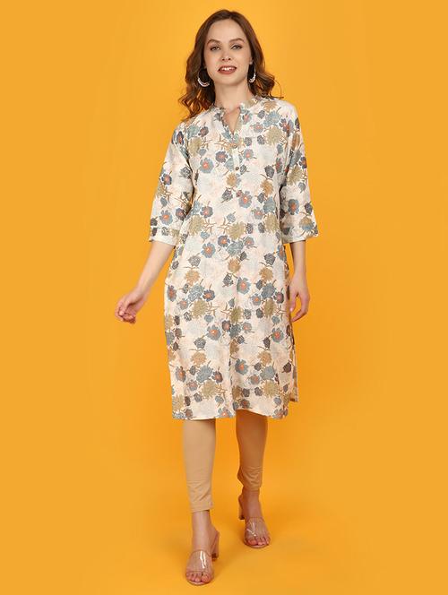 women white mandarin neck straight kurta - 20951121 -  Standard Image - 0