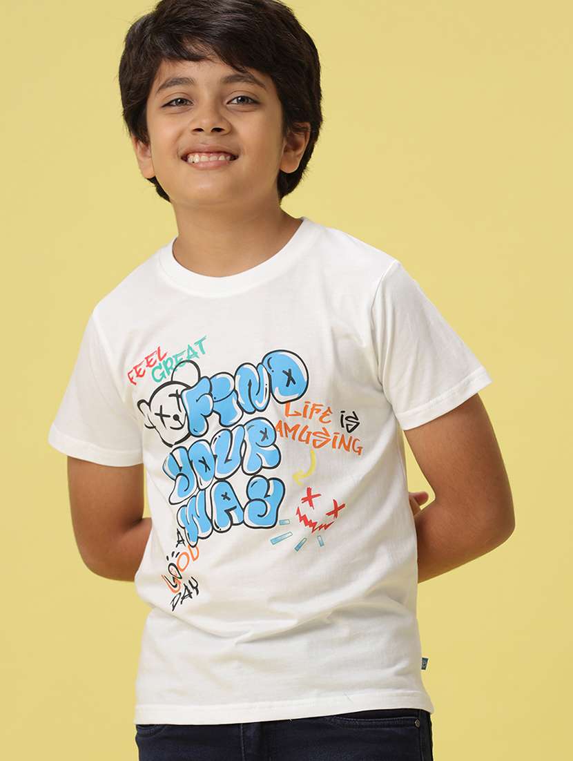 boys front print cotton t-shirt - 20951140 -  Standard Image - 2